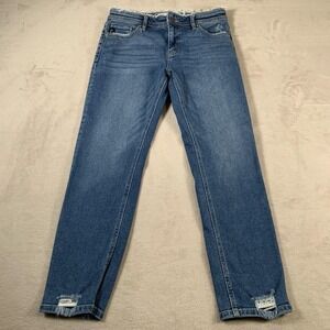 KanCan Jeans Womens 7 27 Distressed Frayed Hem High Rise Straight Leg Stretch De